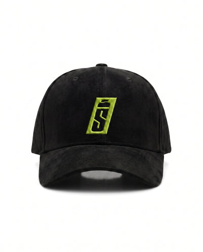 Shakely Signature Suede Cap - Black & Lime Green