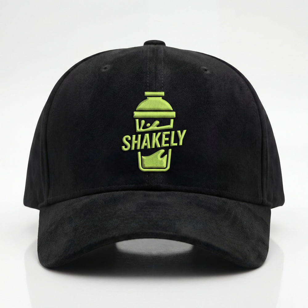 Shakely Signature Suede Cap - Black & Lime Green