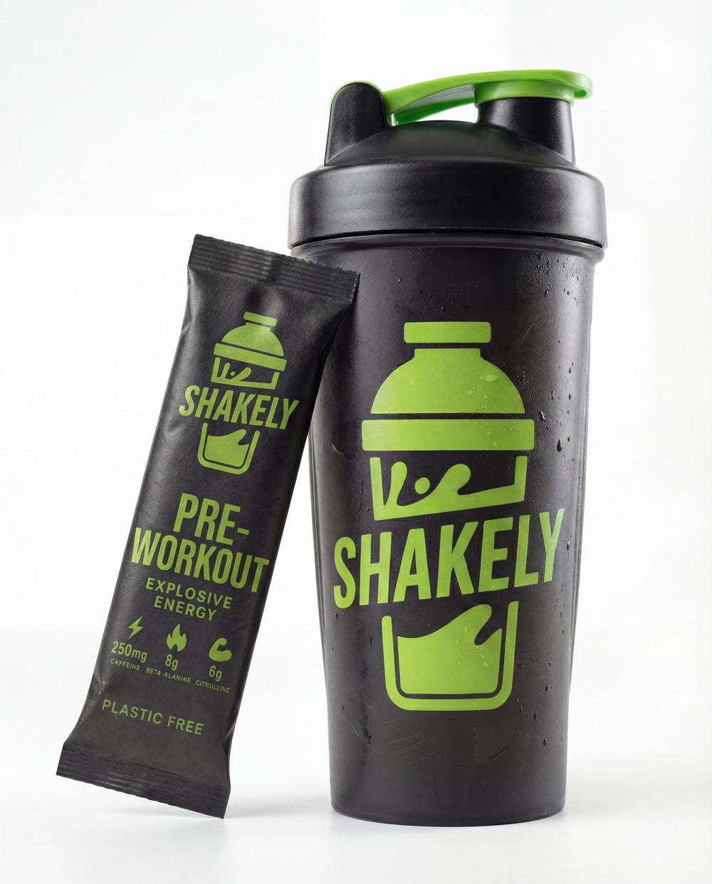 Shakely Premium Shaker - Black & Lime (700ml)
