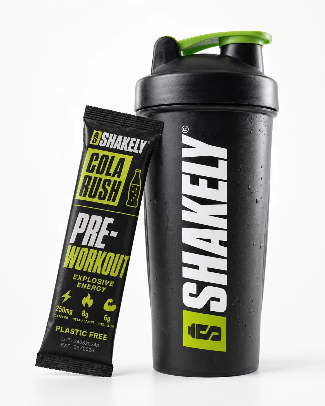 Shakely Premium Shaker - Black & Lime (700ml)