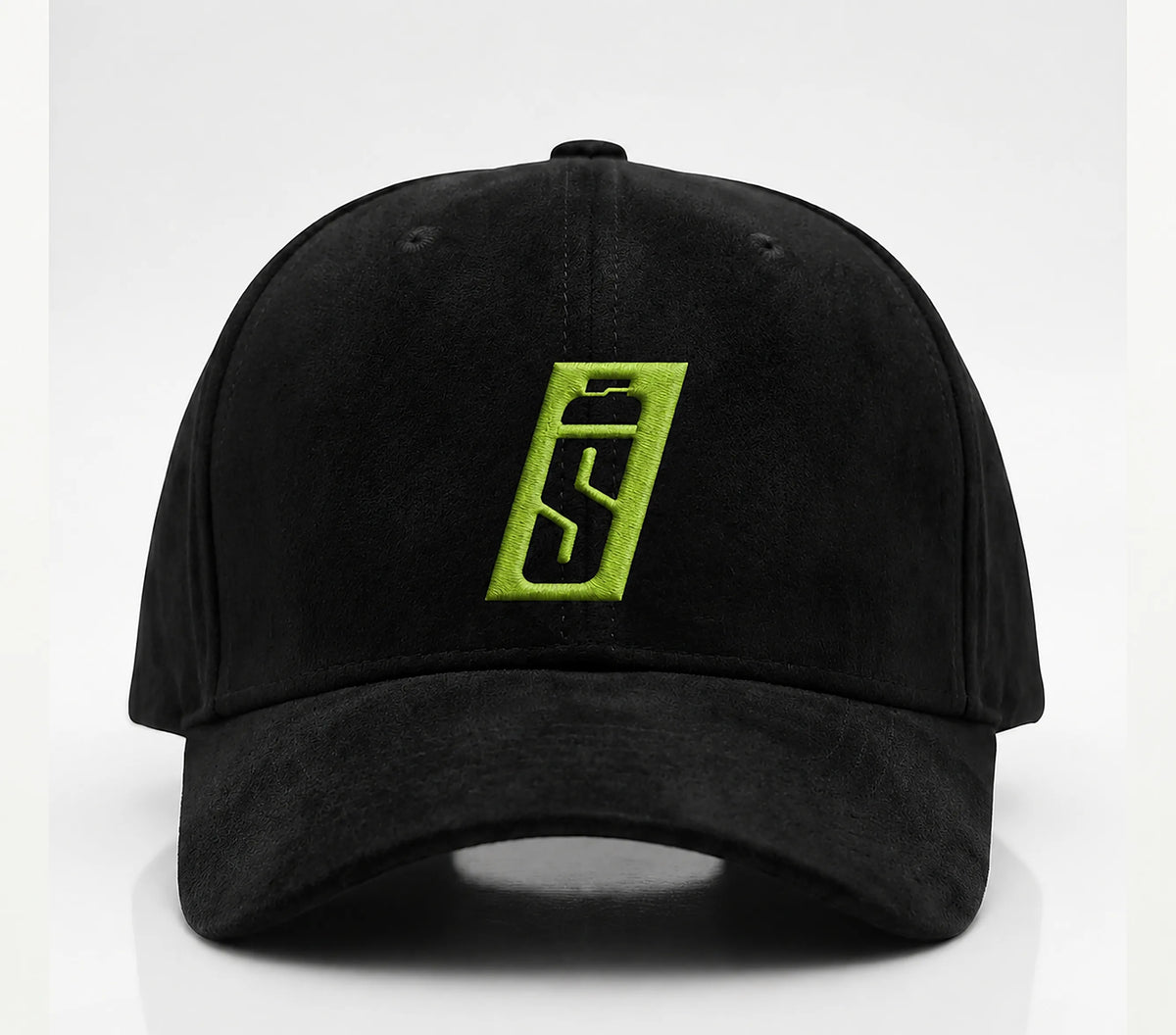 Shakely Signature Suede Cap - Black & Lime Green