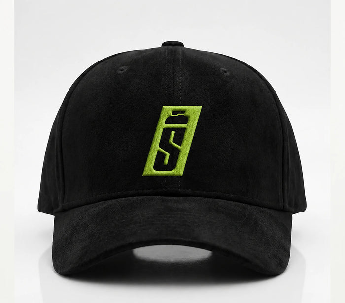 Shakely Signature Suede Cap - Black & Lime Green